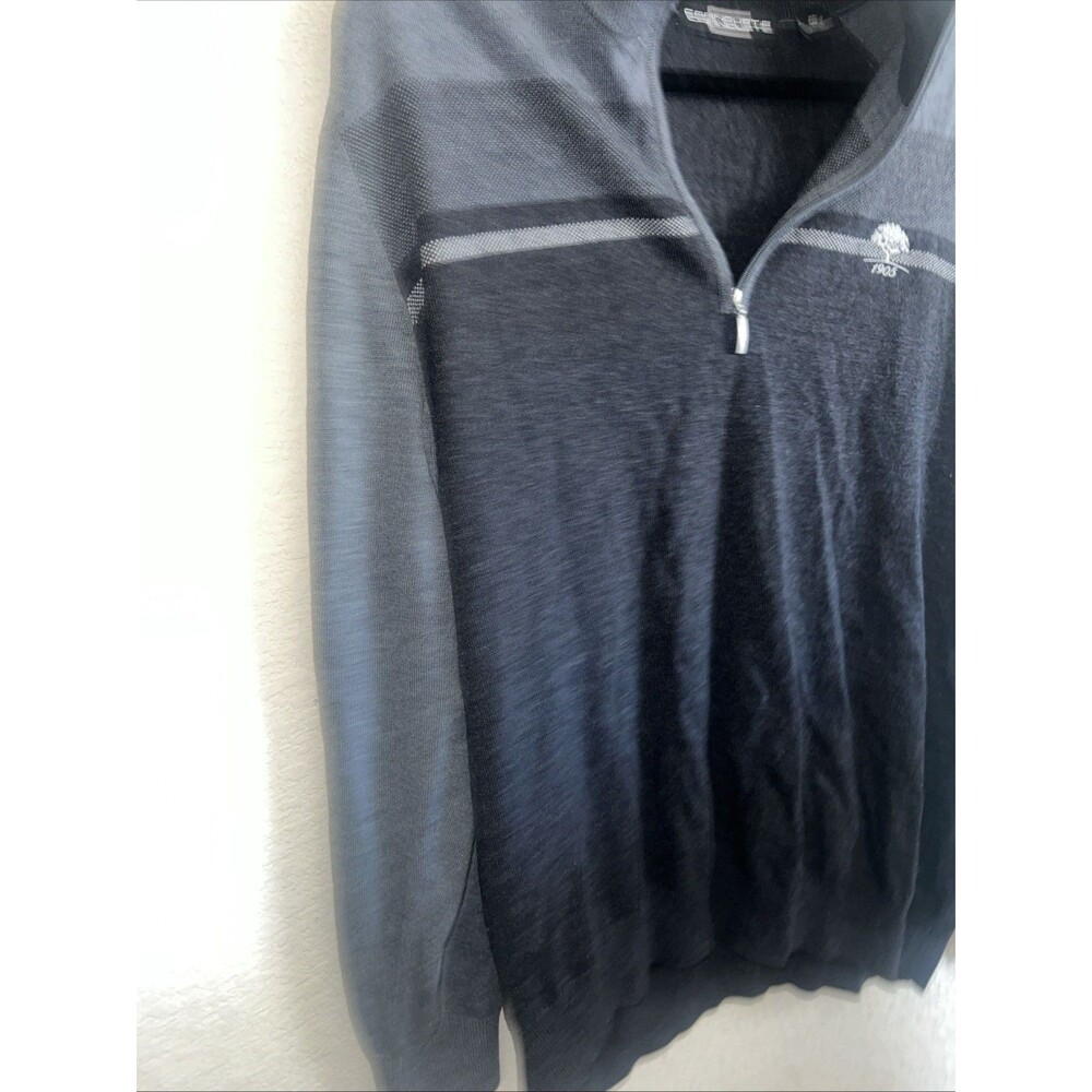 Carnoustie Quarter Zip Sweater 100% Merino Wool Pullover 1905 Preppy Golf XXL - Picture 5 of 6